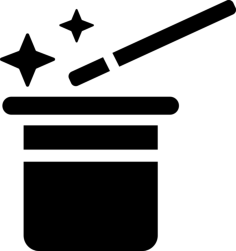 Magician Hat And Magic Wand Icon Svg Vector, Free Vectors File